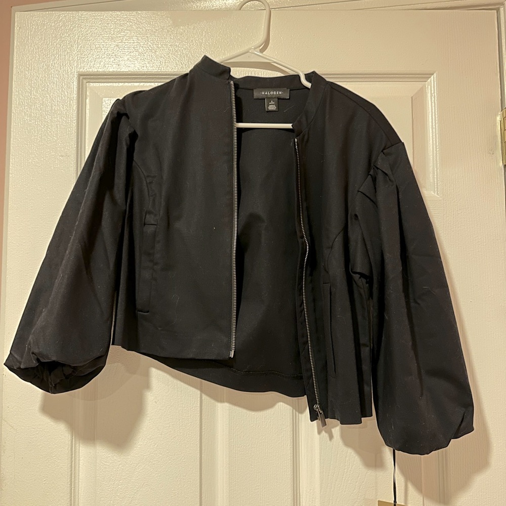 Halogen Black Blouson Sleeve Jacket